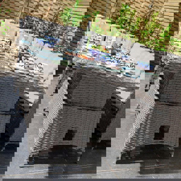 Rattan Effect Corner Dining Set with Adjustable Height Table