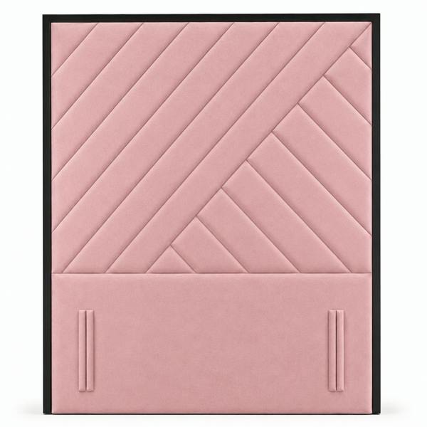 Great British Beds Sandra Headboard with Contrast Border - Pink Plush
