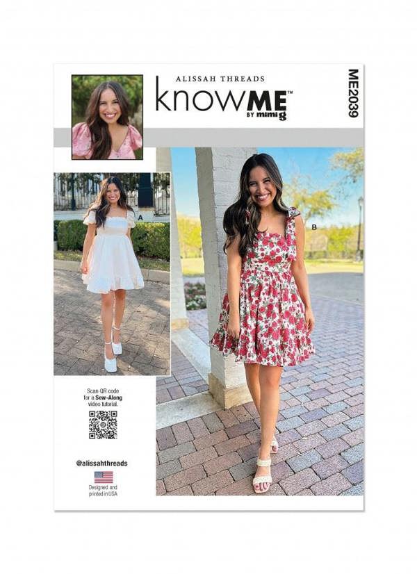 Know Me Sewing Pattern 2039, Dresses for Women, H5 (6-8-10-12-14) - Intermediate