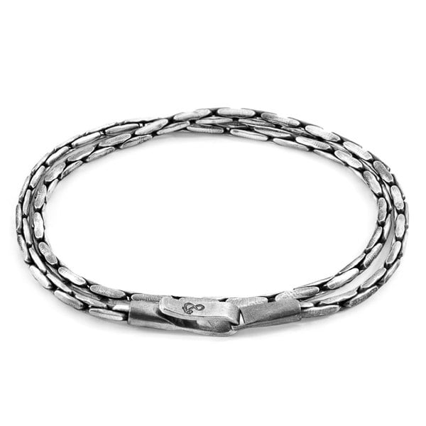 Anchor & Crew Mizzen Double Sail Silver Chain Bracelet