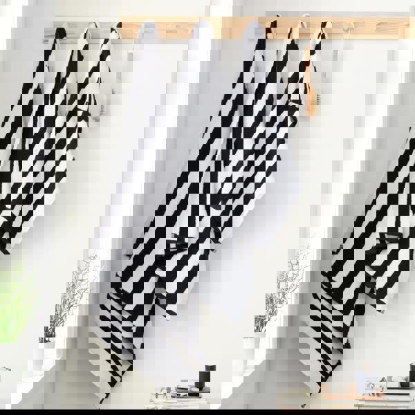 Bianca Reversible Stripe Cotton Jacquard Towel Black