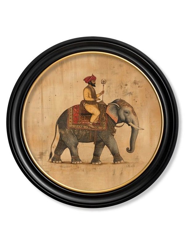 Mughal Emperor on Elephant RF - Oxford round frame