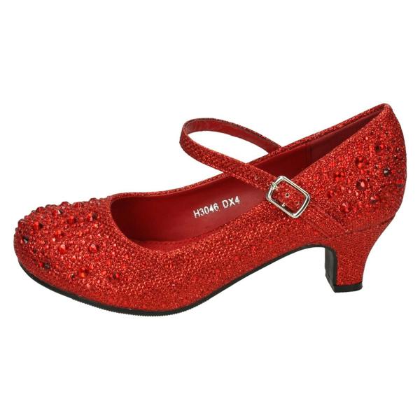 Spot On Girls Junior Spot On Sparkly Kitten Heel Party Shoes