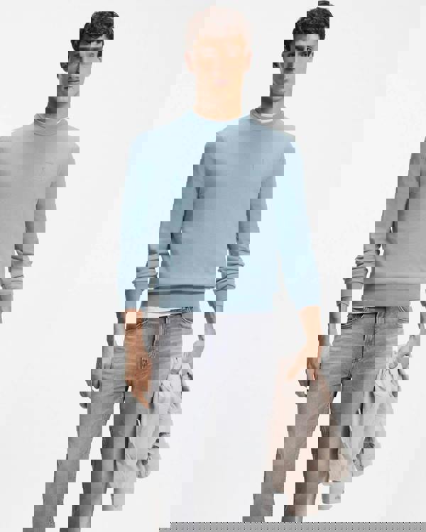 BOSS Orange Kanovano Mens Crew Neck Jumper - Light/Pastel Blue 458