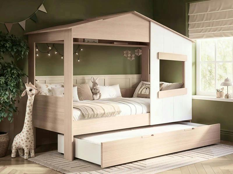 Flair Dreamland House Bed with Trundle Oak