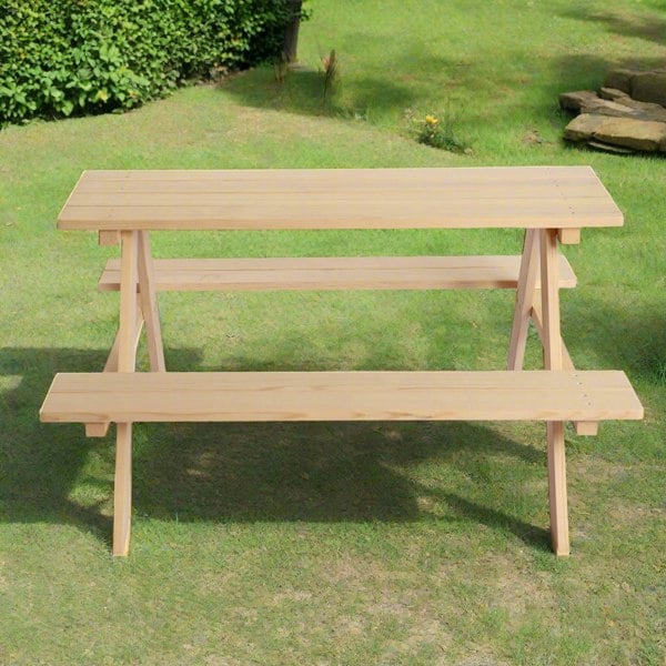 Wooden Picnic Table with Trays in a gardenremoved