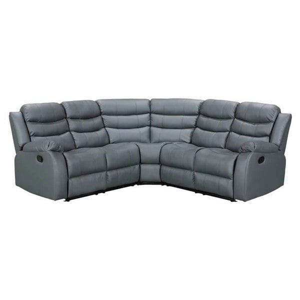 ROMA LEATHER GREY CORNER SOFA