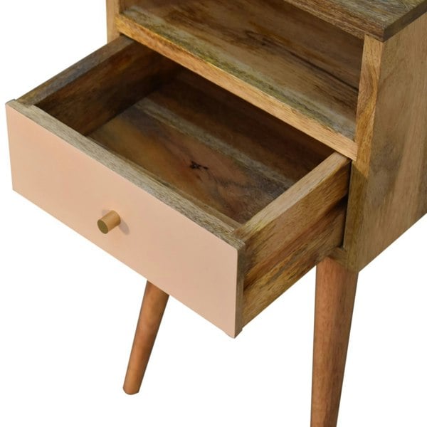 Artisan Furniture Solid Wood Mini Blush Hand Painted Bedside Table