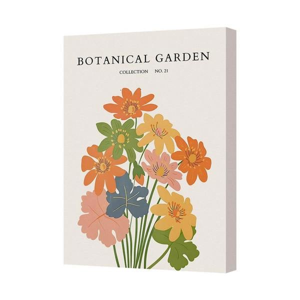 Benjamin Tate Design Contemporary Floral Canvas Art Print UK Handmade In Deep Wooden Gallery Frame