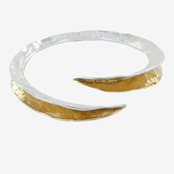 Adjustable Sterling Silver Shimmer Bangle - Reeves & Reeves