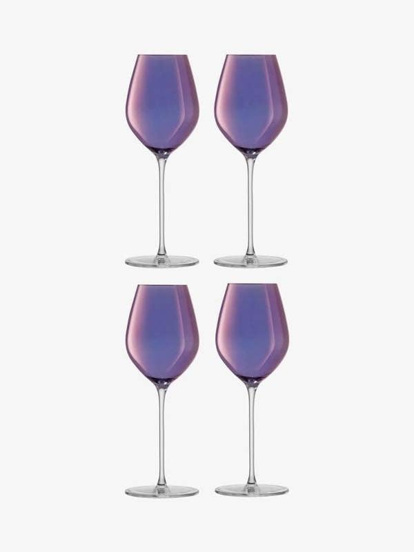LSA International Aurora 285ml Champagne Tulip Glass Set of 4 Violet