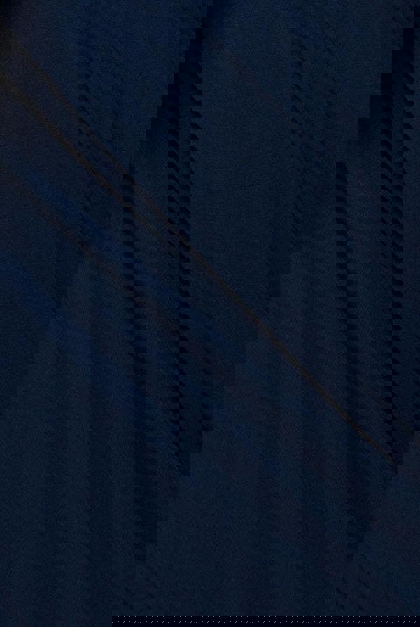 Scalloped Lace Bodice Pleated Chiffon A Line Maxi Dress - Navy Blue DR4390