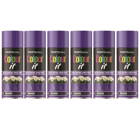 Paint Factory 6X  Proper Purple Gloss Spray Paint 400ml