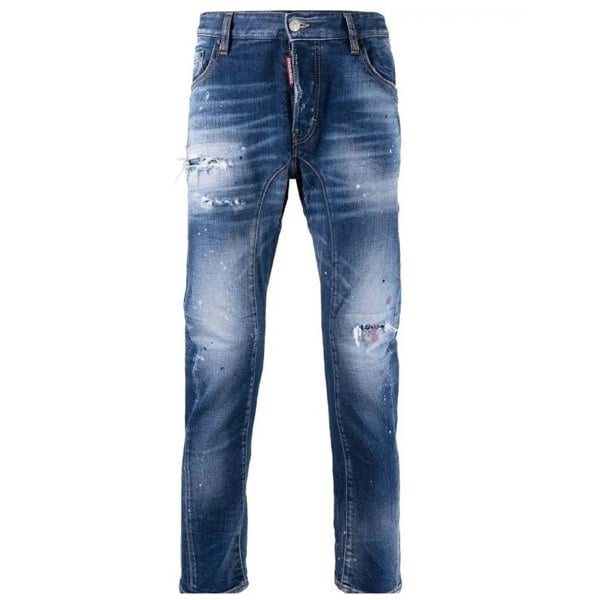 DSQUARED2 S74LB0970 S30663 TIDY BIKER JEAN 470 NAVY BLUE JEANS Mens 46
