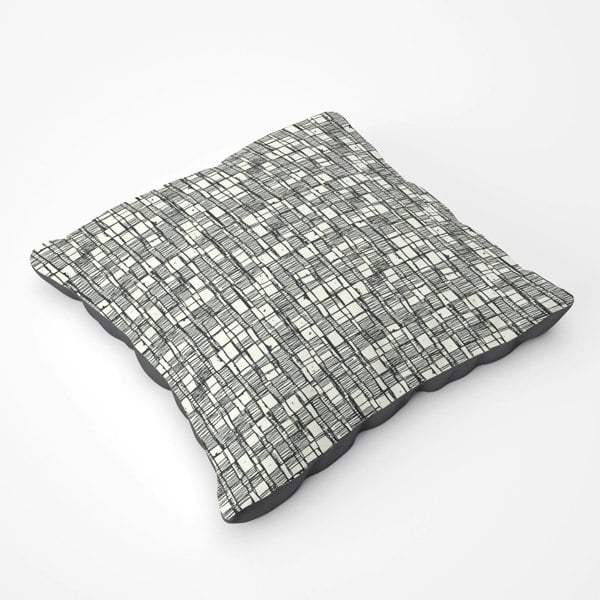 Warren Reed Irregular Sketched Block Textured Floor Cushion