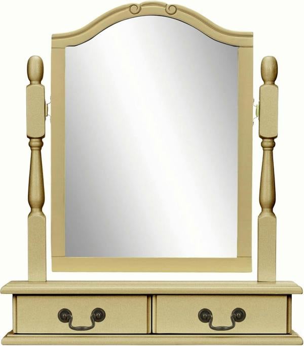 Statement Furniture Juliette Dressing Table Set with Trinket Mirror. French Table Mirror with Storage and Stool