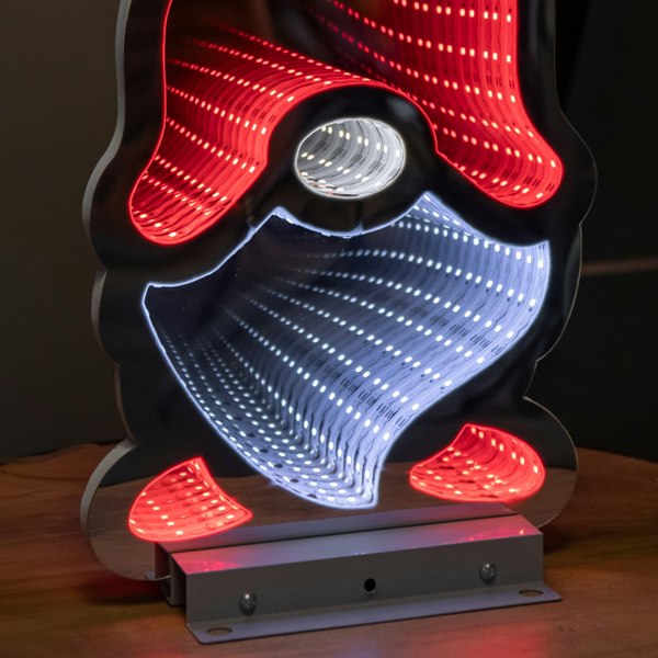 Samuel Alexander 40cm Infinity Light up Christmas Gonk Decoration with Red & White LEDs on Metal Base