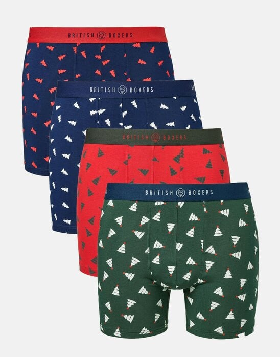 British Boxers Multipack! 4 Pairs of Men's Bamboo Stretch Trunks – Evergreen