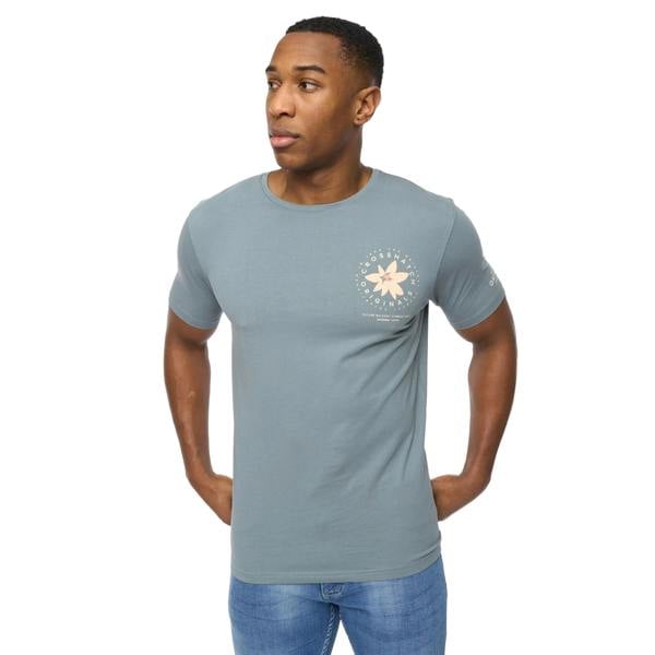 Crosshatch Mens Flowers T-Shirt - Blue