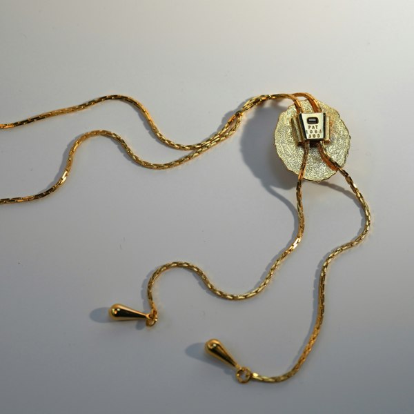 Gold Trip Vintage Adjustable Pewter Dome Pendant Necklace