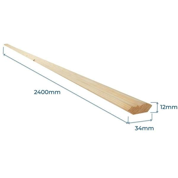 Snowdon Timber Pine Crown Moulding (T) 12mm (W) 34mm (L) 2400mm