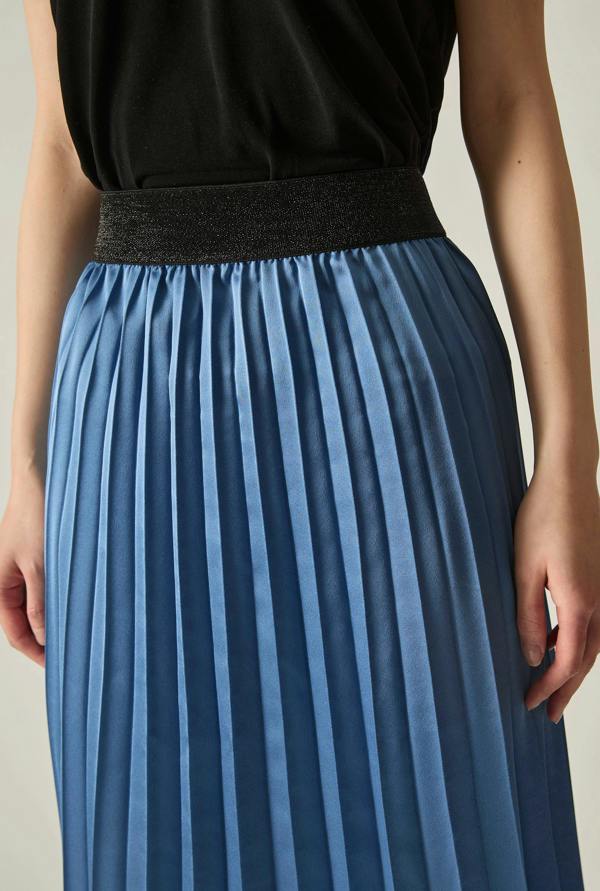James Lakeland Blue Pleated Maxi Skirt