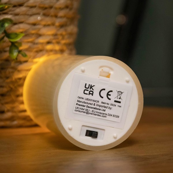 Samuel Alexander 7.5cm x 10cm Cream Wax Melted Pool Effect Candle with Timer Function and Warm White LED