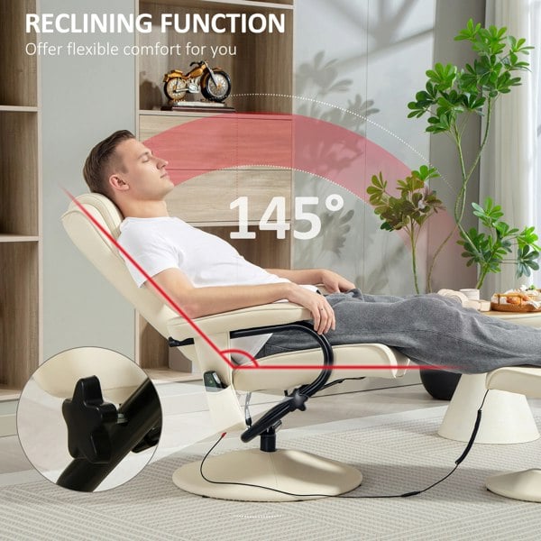 Massage Recliner Chair with Ottoman Set