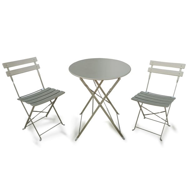 Furniture One Metal Bistro Garden Furniture Set, Folding Bistro Table and Chairs Set of 2 for Garden Patio Porch Balcony Set