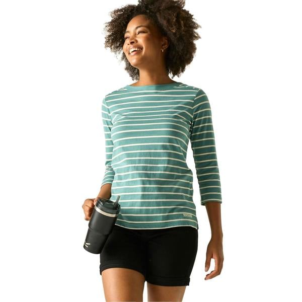 Regatta Womens/Ladies Baylette II Striped T-Shirt - Ivy Moss/Light Vanilla - 