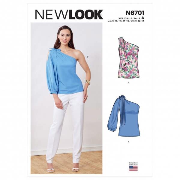 New Look Sewing Pattern 6701, Tops for Women, A (6-8-10-12-14-16-18) - Easy
