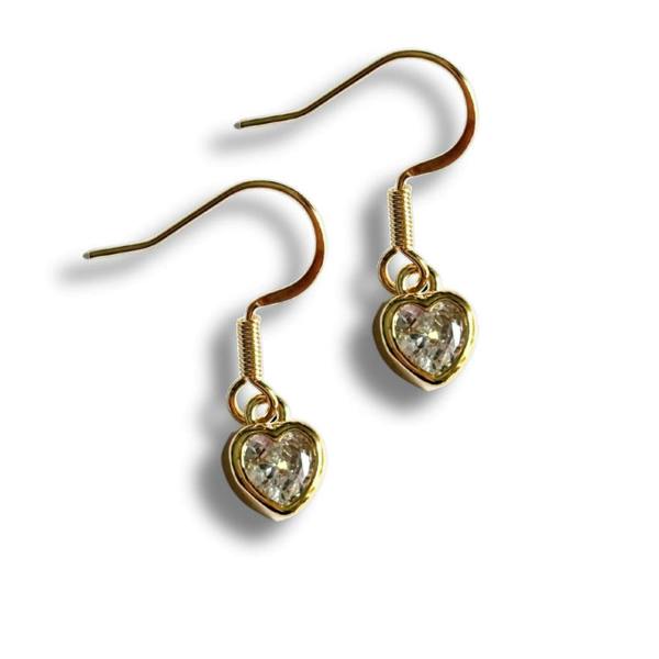 Aye Do Gifts Cubic Zirconia Gold Heart Drop Earrings