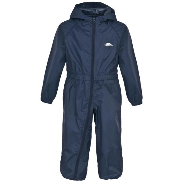 Trespass Babies Button Waterproof Rain Suit - Navy Blue - 