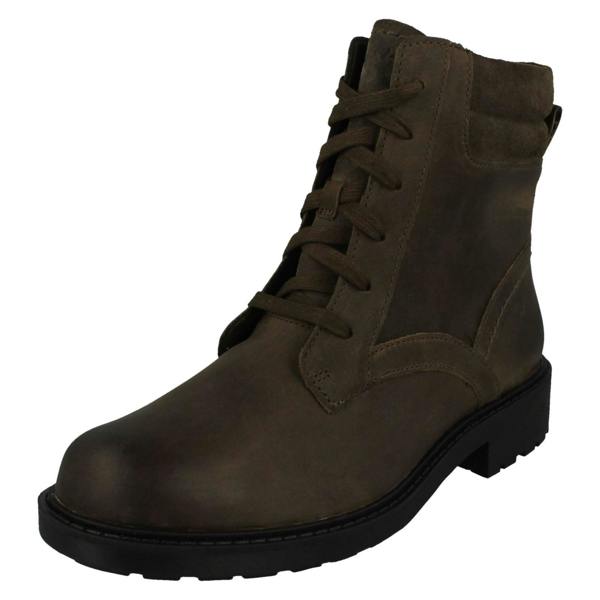 Clarks Ladies Clarks Lace Up Detailed Ankle Boots Orinoco2 Spice