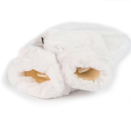 CosyPanda Little and Large Silky Soft White Faux Fur Hot Water Bottle Gift Set