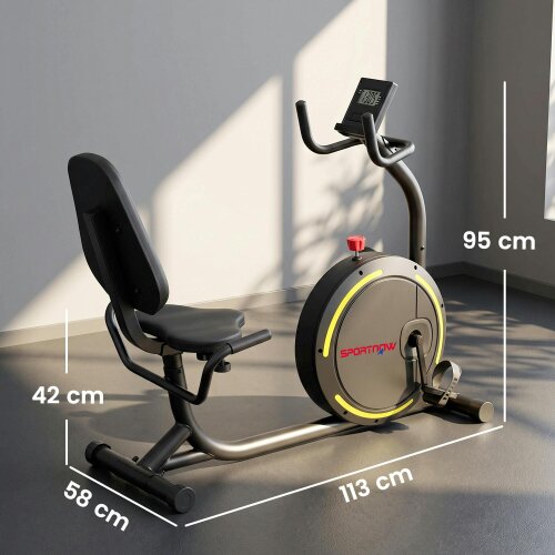 SPORTNOW Recumbent Exercise Bike with Bluetooth, App Connectivity, Wheels