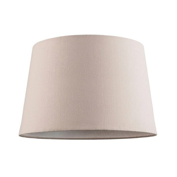 Contemporary Light Taupe Linen Fabric Drum Lampshade with Cotton Inner Image 1