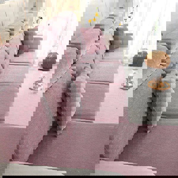 Anyhouz Anyseat Sofa Cover Old Rose L-Shape Polyester Chenille Thick Stretchable Cushion For Living Room Head Cushion Large