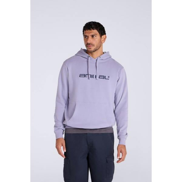 Animal Mens Driver Logo Organic Hoodie - Light Blue