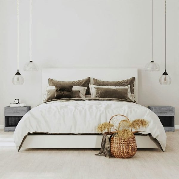 Berkfield Bedside Cabinets 2 pcs with Drawer Grey Sonoma