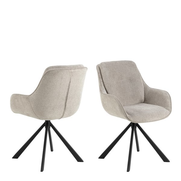 Furniture To Go Carrie Swivel Dining Chair in Sand Set of 2