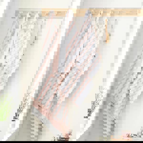 Bianca Reversible Stripe Cotton Jacquard Towel Blush Pink