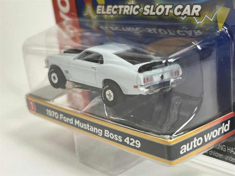 Auto World Slot Cars 1970 Ford Mustang Boss 429 Light Blue Thunderjet Ultra G HO Slot Car SC377-1