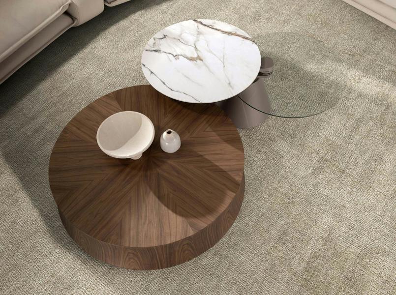 Angel Cerdá Round Walnut Coffee Table 2178