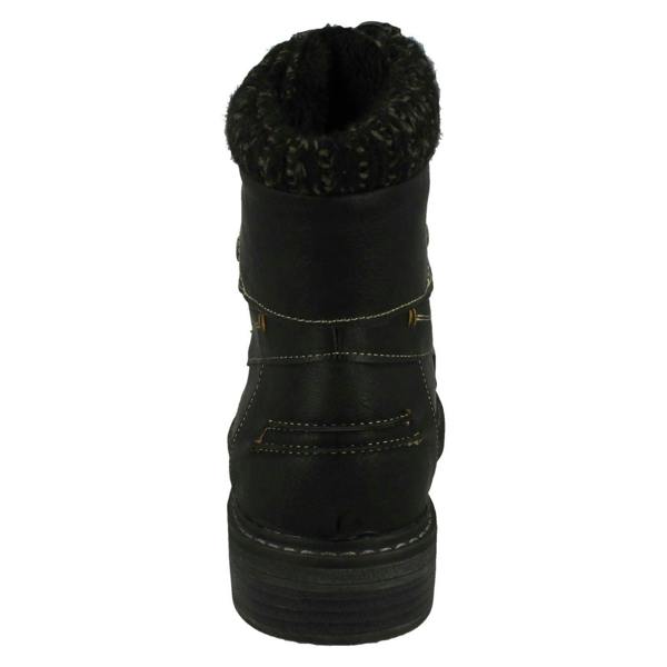 Spot On Ladies Spot On Knitted Cuff Ankle Boots F4447