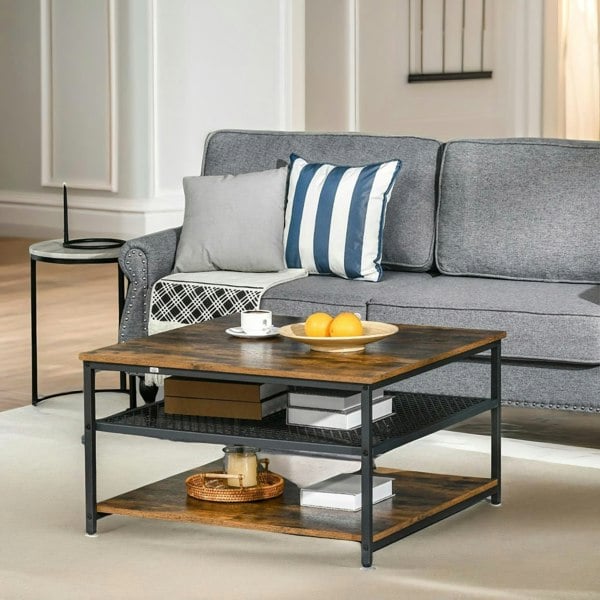 Rafaelo Mobilia 3 Tier Industrial Coffee Table