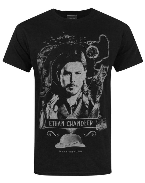 Penny Dreadful Mens Black Ethan Chandler Short Sleeved T-Shirt