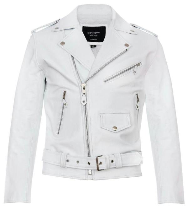 Infinity Leather Mens Cow-Hide Black Brando Jacket -Venice