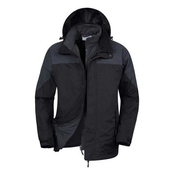 Mountain Warehouse Mens Storm 3 in 1 Waterproof Jacket - Grey - 