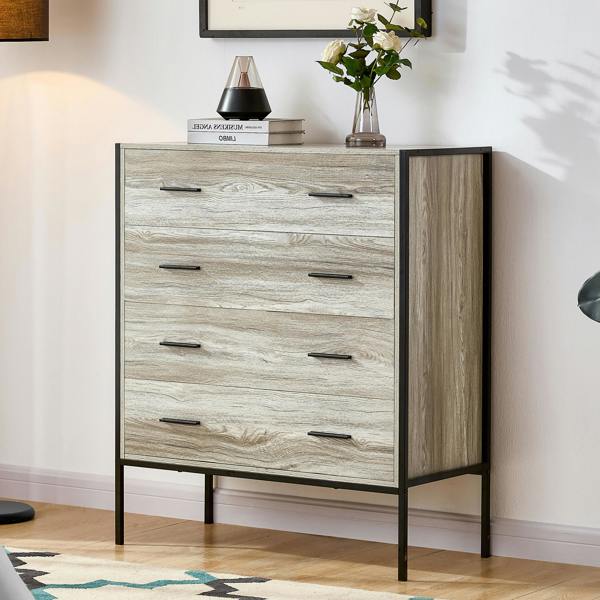 Vida Designs Brooklyn 4 Drawer Chest, Dark Wood